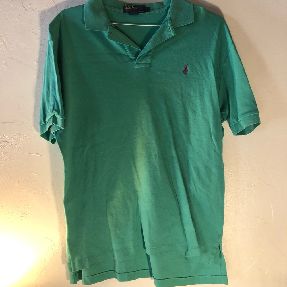 Polo Ralph Lauren Size L collared shortsleeve aqua